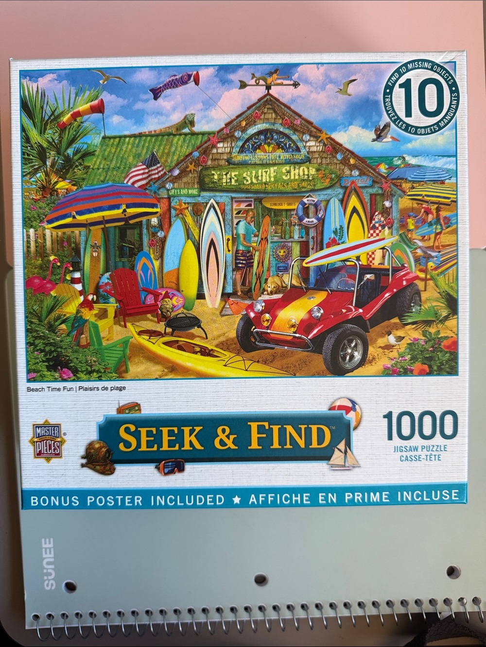 Master Pieces Seek & Find 1000-Piece Jigsaw Puzzle - Beach Time Fun (Multicolor)